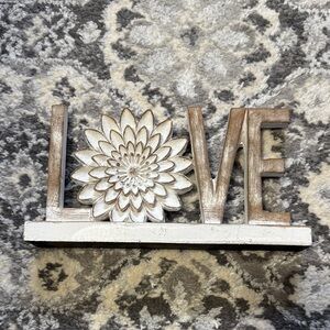 Rustic LOVE Decor with Flower Accent